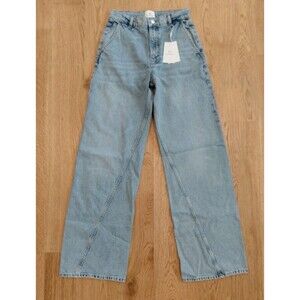 ANINE BING Briley Jeans in Artic Blue size 26 wide leg high rise